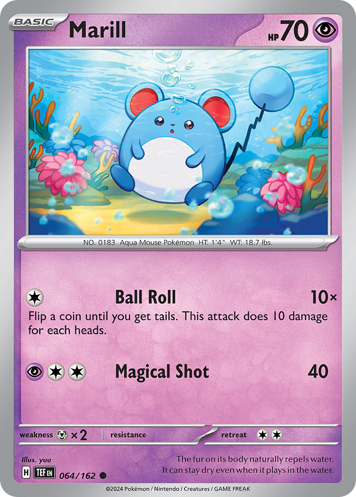 Marill - 64/162 - Reverse Holofoil - NM - Common - Temporal Forces