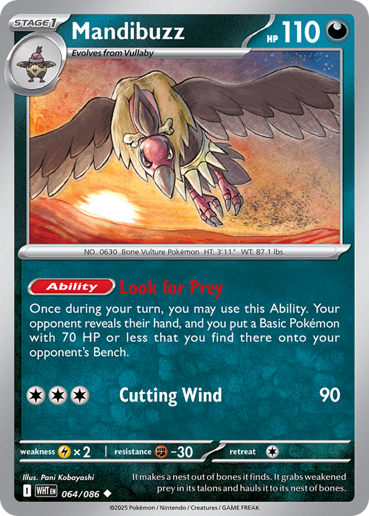 Mandibuzz - 64/86 - Reverse Holofoil - NM - Uncommon - White Flare