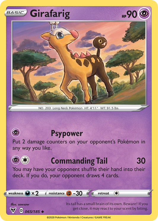 Girafarig - 65/185 - Normal - NM - Uncommon - Vivid Voltage