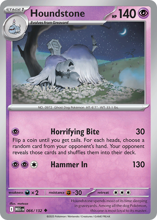 Houndstone - 66/132 - Normal - NM - Uncommon - Mega Evolution