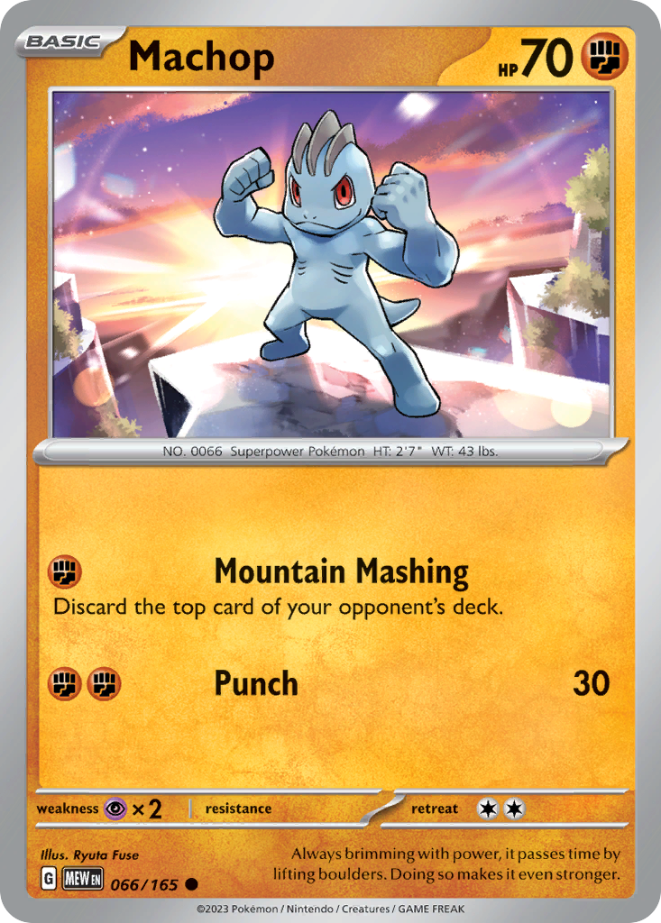 Machop - 66/165 - Reverse Holofoil - NM - Common - 151