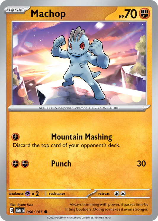Machop - 66/165 - Reverse Holofoil - NM - Common - 151