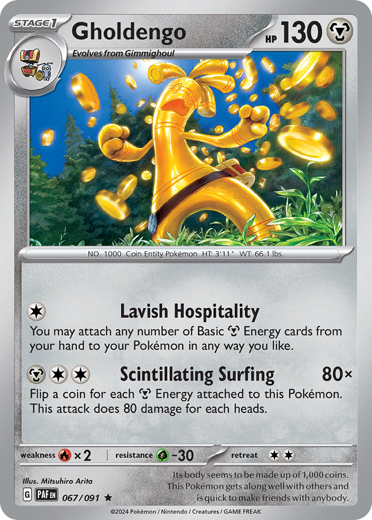 Gholdengo - 67/91 - Holofoil - NM - Rare - Paldean Fates