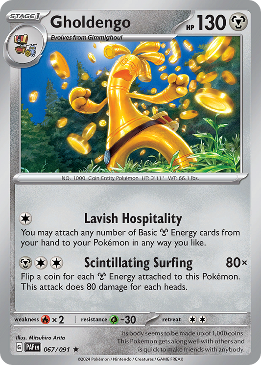 Gholdengo - 67/91 - Holofoil - NM - Rare - Paldean Fates