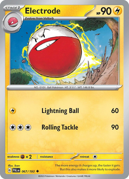 Electrode - 67/193 - Normal - NM - Uncommon - Paldea Evolved