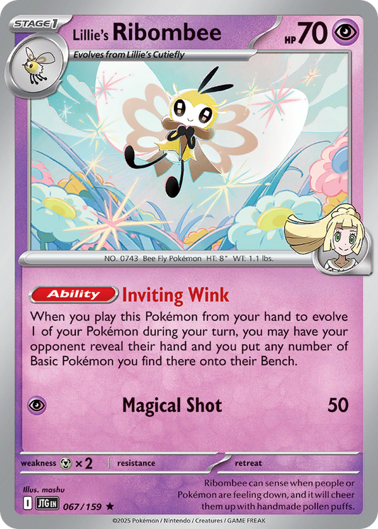 Lillie's Ribombee - 67/159 - Holofoil - NM - Rare - Journey Together