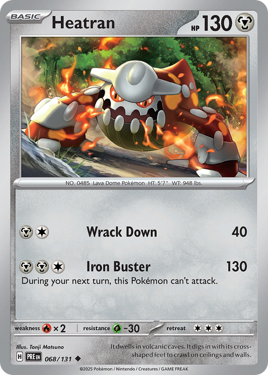 Heatran - 68/131 - Normal - NM - Uncommon - Prismatic Evolutions