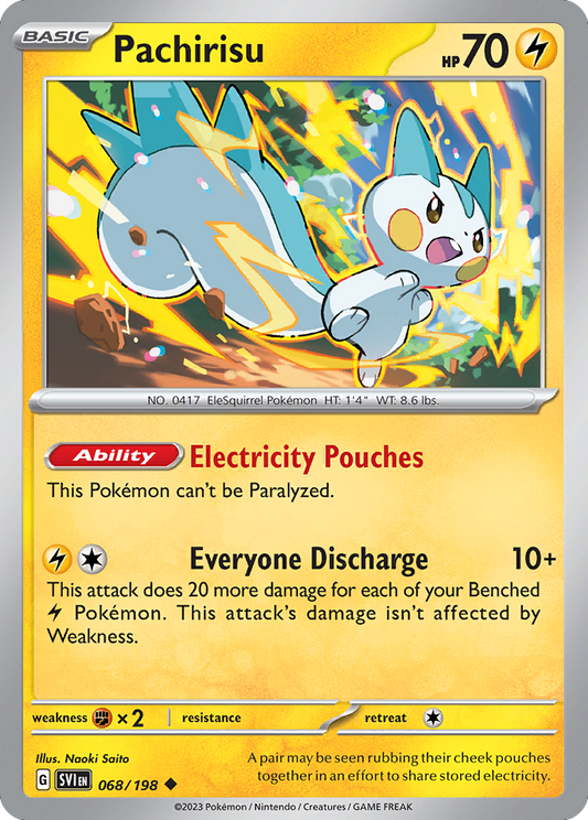 Pachirisu - 68/198 - Normal - NM - Uncommon - Scarlet & Violet