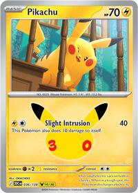 Pikachu - 36/128 - Holofoil - NM - Pikachu Rare - 30th Celebration