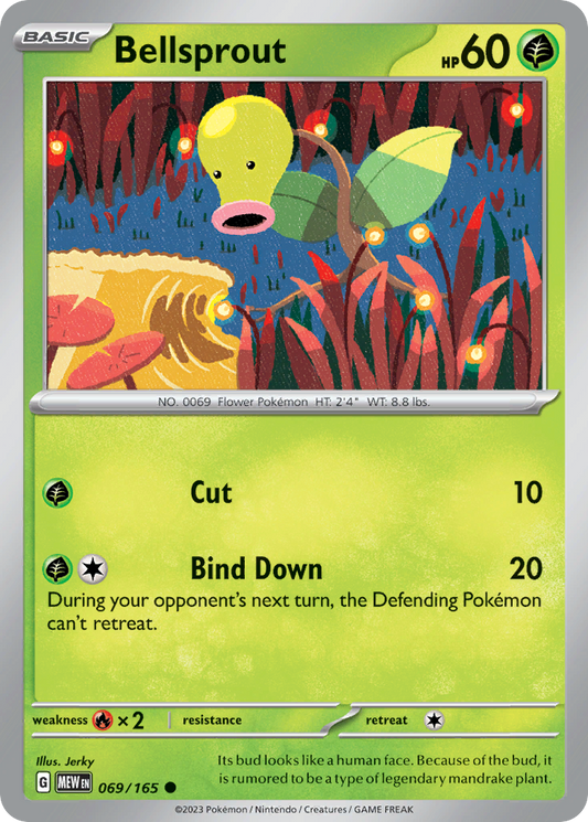 Bellsprout - 69/165 - Reverse Holofoil - NM - Common - 151