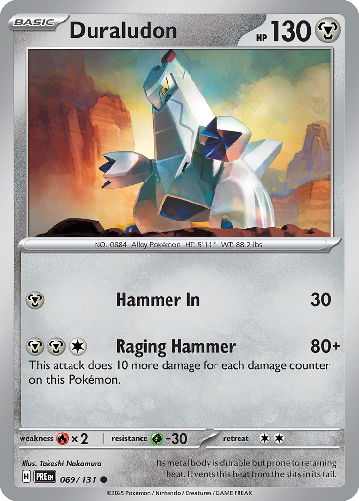Duraludon - 69/131 - Reverse Holofoil - NM - Common - Prismatic Evolutions