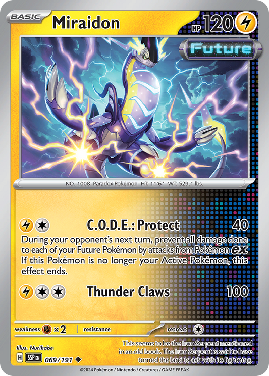 Miraidon - 69/191 - Reverse Holofoil - NM - Uncommon - Surging Sparks