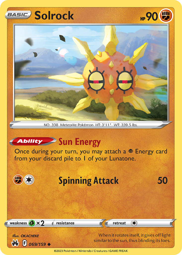 Solrock - 69/159 - Normal - NM - Uncommon - Crown Zenith