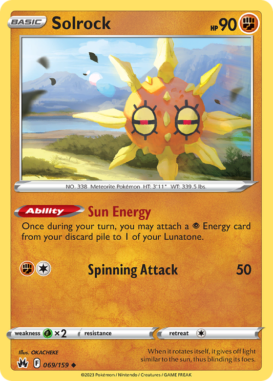 Solrock - 69/159 - Normal - NM - Uncommon - Crown Zenith