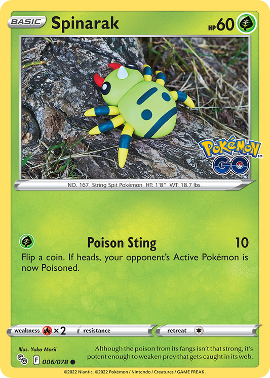 Spinarak - 6/78 - Normal - NM - Common - Pokémon GO