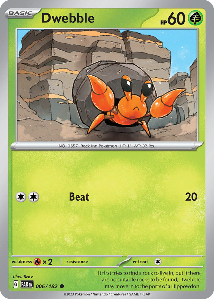 Dwebble - 6/182 - Normal - NM - Common - Paradox Rift
