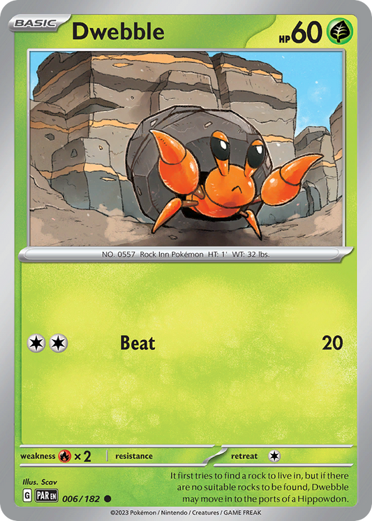 Dwebble - 6/182 - Reverse Holofoil - NM - Common - Paradox Rift