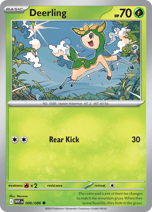 Deerling - 6/86 - Normal - NM - Common - White Flare