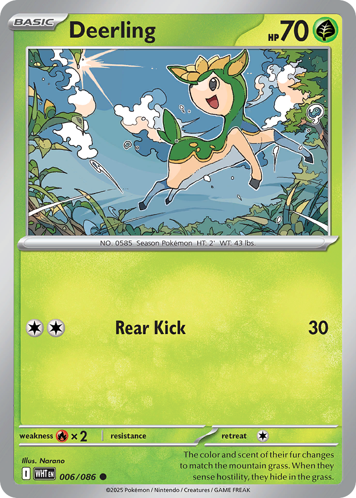 Deerling - 6/86 - Reverse Holofoil - NM - Common - White Flare