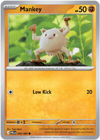 Mankey - 42/84 - Normal - NM - Common - Pitch Black