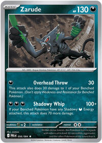 Zarude - 56/84 - Holofoil - NM - Rare - Pitch Black