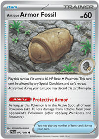 Antique Armor Fossil - 72/84 - Reverse Holofoil - NM - Common - Pitch Black