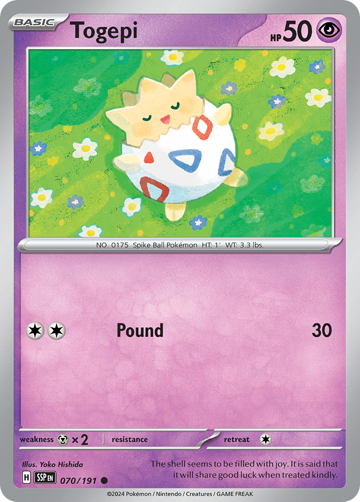 Togepi - 70/191 - Normal - NM - Common - Surging Sparks