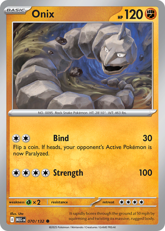 Onix - 70/132 - Reverse Holofoil - NM - Common - Mega Evolution
