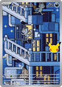Alolan Meowth - 139/128 - Holofoil - NM - Illustration Rare - 30th Celebration