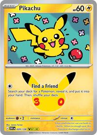 Pikachu - 29/128 - Holofoil - NM - Pikachu Rare - 30th Celebration