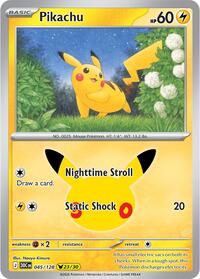 Pikachu - 45/128 - Holofoil - NM - Pikachu Rare - 30th Celebration