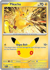Pikachu - 52/128 - Holofoil - NM - Pikachu Rare - 30th Celebration