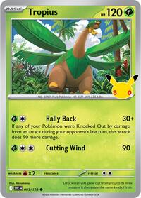 Tropius - 5/128 - Holofoil - NM - Common - 30th Celebration