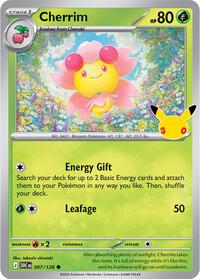 Cherrim - 7/128 - Holofoil - NM - Common - 30th Celebration