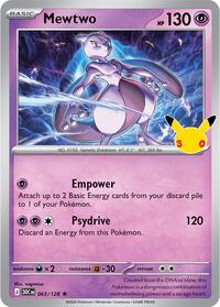 Mewtwo - 63/128 - Holofoil - NM - Rare - 30th Celebration
