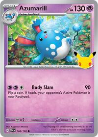 Azumarill - 68/128 - Holofoil - NM - Common - 30th Celebration