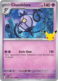 Chandelure - 75/128 - Holofoil - NM - Common - 30th Celebration