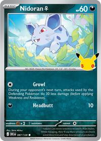 Nidoran F - 87/128 - Holofoil - NM - Common - 30th Celebration