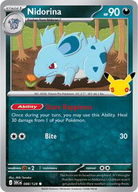 Nidorina - 88/128 - Holofoil - NM - Common - 30th Celebration