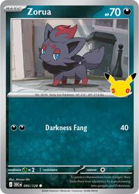 Zorua - 95/128 - Holofoil - NM - Common - 30th Celebration