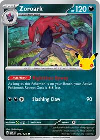 Zoroark - 96/128 - Holofoil - NM - Common - 30th Celebration