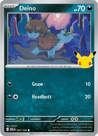 Deino - 97/128 - Holofoil - NM - Common - 30th Celebration