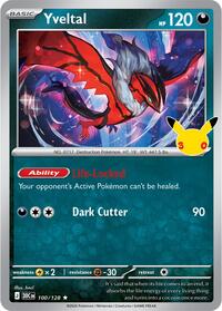 Yveltal - 100/128 - Holofoil - NM - Rare - 30th Celebration