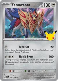 Zamazenta - 107/128 - Holofoil - NM - Rare - 30th Celebration