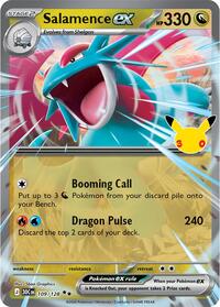 Salamence ex - 109/128 - Holofoil - NM - Double Rare - 30th Celebration