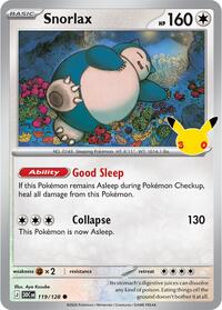 Snorlax - 119/128 - Holofoil - NM - Common - 30th Celebration
