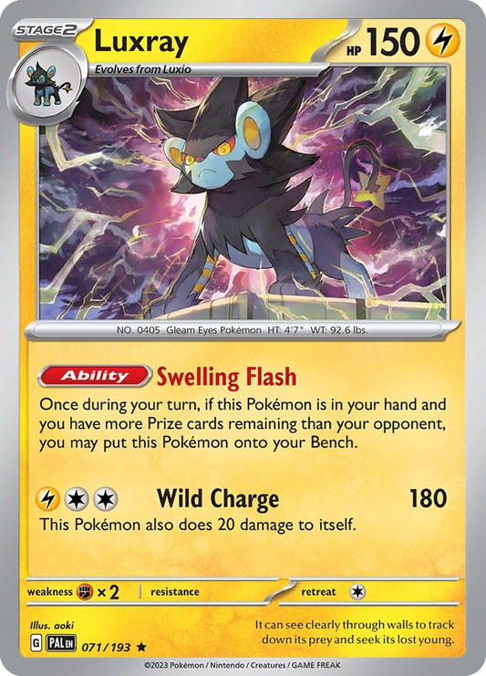 Luxray - 71/193 - Holofoil - NM - Rare - Paldea Evolved