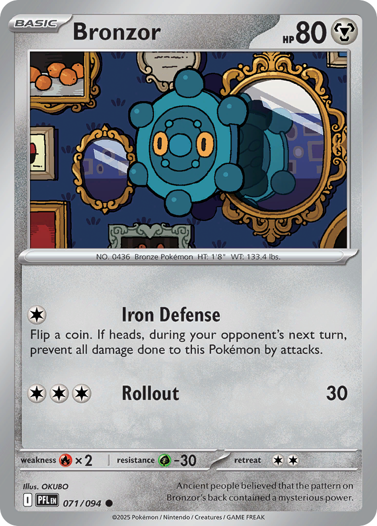Bronzor - 71/94 - Reverse Holofoil - NM - Common - Phantasmal Flames