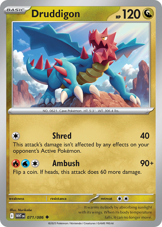 Druddigon - 71/86 - Normal - NM - Uncommon - White Flare