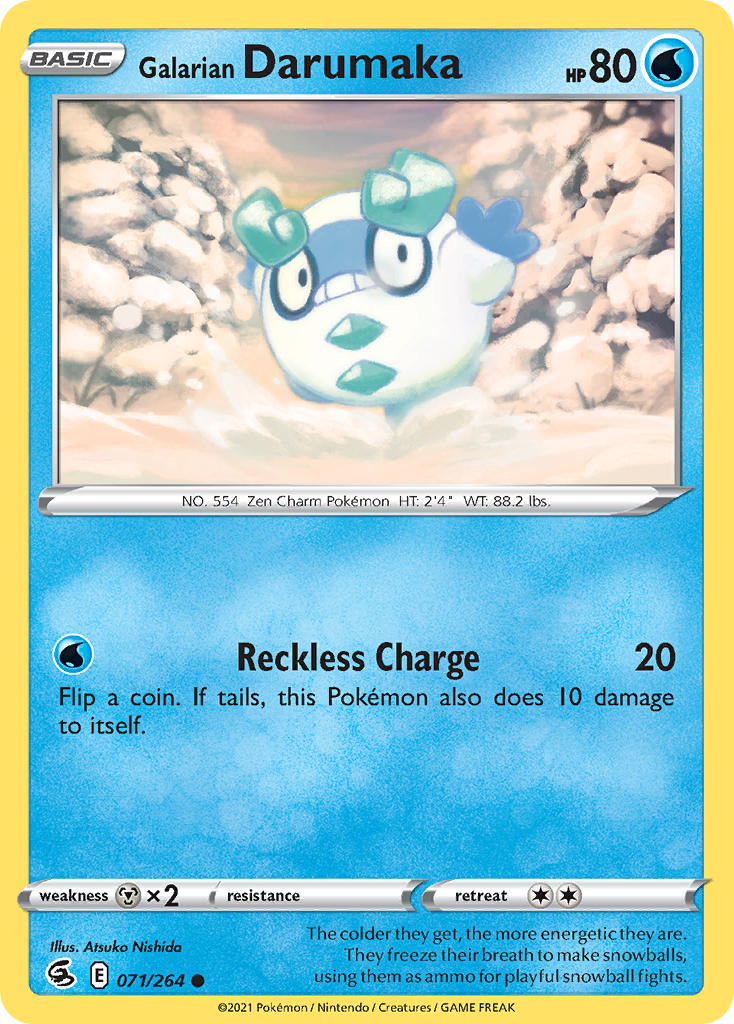 Galarian Darumaka - 71/264 - Normal - NM - Common - Fusion Strike